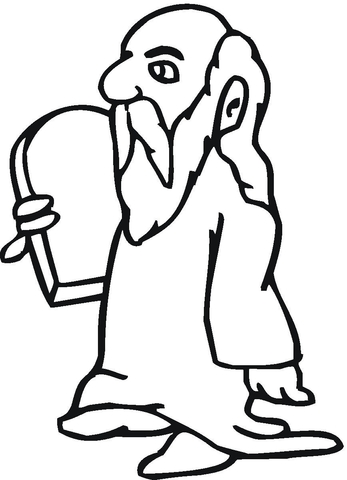 Moses Holds The Tablet Of Law Coloring Page